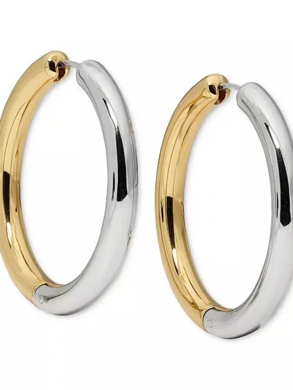 Kate Spade Gold/Silver Tone Interlock Hoop Earrings